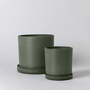 Monroe Planters & Saucer Set | Earthy Tones | 7" & 4"