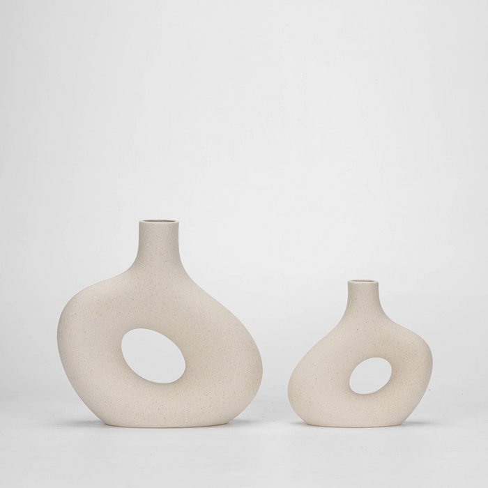 Hul, Ceramic Donut Vase, Set of 2